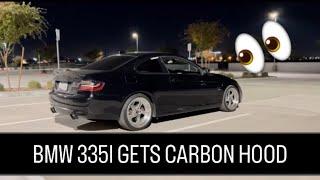 Installing a carbon hood on my BMW 335i (Insane transformation!)