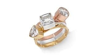 Deb Guyot Herkimer 'Diamond' Quartz 3pc Ring Set