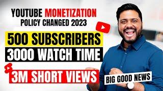 YouTube New monetization update || 500 Subscribers and 3000 Watch time