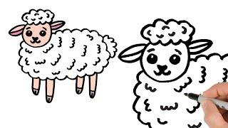 How to Draw Sheep Easy | Step by Step |  | Animals Drawing Tutorial