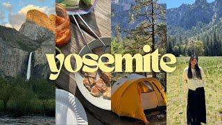 yosemite camping vlog ️ national park, waterfall hike, our camping meals, what to see and do