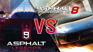 Asphalt 9 Legends VS Asphalt 8:Airborne full Comparison/ Which one is more amazing  racing game?