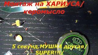 Монтаж СНАСТИ на Хариуса,Ленка/КОРОМЫСЛО/Теперь не будет ПУТАТЬСЯ,5 СЕКУНД и МУШКА другая!100%ЛУЧШЕ!