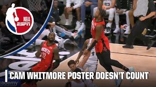 Cam Whitmore's POSTER SLAM waved off by charge call | NBA on ESPN