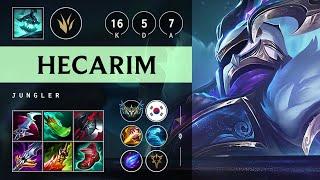 Hecarim Jungle vs Nocturne: Triple Kill, Dominating - KR Challenger Patch 14.22