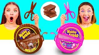 Real Food vs Chocolate Food Challenge | Tasty Kitchen Hacks by Crazy DO