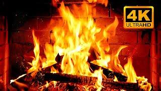 FIREPLACE 4K  Fireplace video with Burning Logs & Fire Sounds