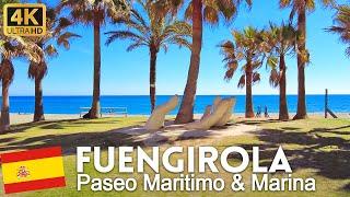 4K Walking Tour of Fuengirola Paseo Maritimo & Marina in February 2022