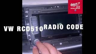 VOLKSWAGEN RADIO CODE RCD 510.Radio code