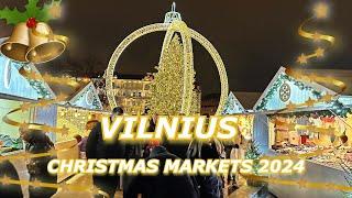 Lithuania  Vilnius Christmas Markets ️ WALKING TOUR 4K 