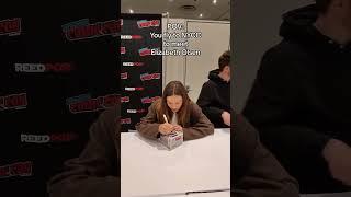 Elizabeth Olsen today at her autograph session at New York Comic Con #NYCC