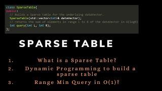 Sparse Table | Range Minimum Query in O(1)