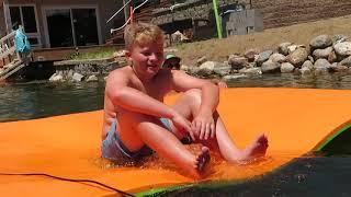 Rubber Dockie "Duckling" 9x6 ft Floating Water Mat Set Up And Use