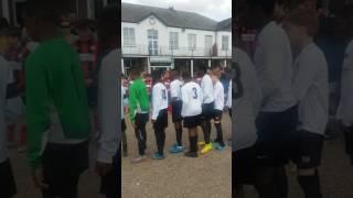 Advance players collecting their Shield medals.