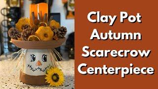 Clay Pot Autumn Scarecrow Centerpiece