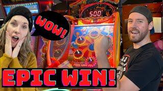 3 BONUS WINS in a row on ARCADE Hoopla! (EPIC WIN) #arcade #epic #gamer #couplegoals