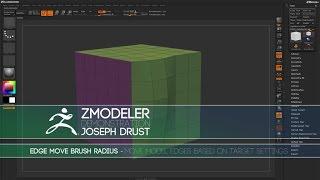 ZBrush ZModeler Edge Actions - Edge Move Brush Radius