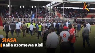 Raila apata wakati mgumu kuhutubia wakaazi katika kaunti ya Kisii baada ya wananchi kuzua vurugu