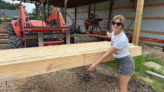 SAWING pine porch POSTS and PLANTING a GARDEN!!!