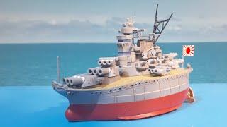 Fujimi Chibimaru Musashi battleship WW2 IJN ship model kit build tooned deformed cute egg chibi maru