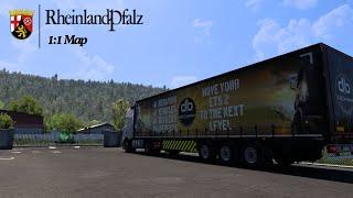 Rheinland & Pfalz 1:1 Map (1.50) for ETS 2 | How to set it up | is it worth of playing? |