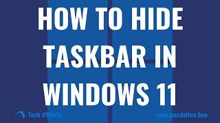 How to Hide Taskbar in Windows 11