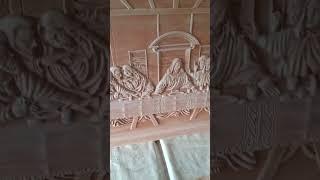 4ft Last Supper wood carving ,  Work in progress #woodcarving #walldecor #housewarminggift #ivah