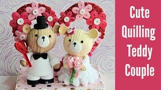 Cute Quilled Teddy Bear Couple/ Valentine's Day Gift Idea