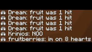 Dream: "fruit was 1 hit" \\ Fruit: "i'm on 8 hearts"