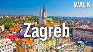 ZAGREB 4K Walking Tour | Croatia Immersive Walk with Captions [4K/60fps]