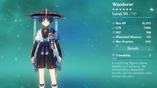 WANDERER MAX ASCEND | PULLING FOR WANDERER / LEVELING UP EXP AND TALENT