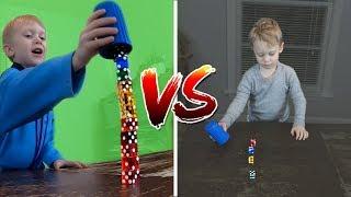 Little Brother Trick Shot Battle! | That's Amazing