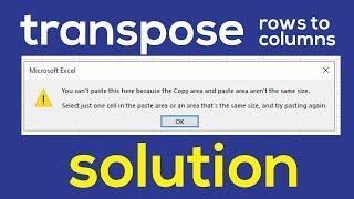 Transpose Error : Rows to Columns