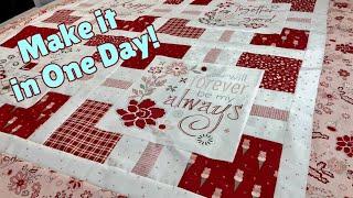 I LOVE US TABLE TOPPER Panel Quilt-A Sweet Treat for You! Beginner Friendly; Fast, Easy and Sew Fun!