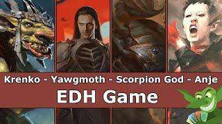 Krenko vs Yawgmoth vs Scorpion God vs Anje Falkenrath EDH / CMDR game play for Magic: The Gathering