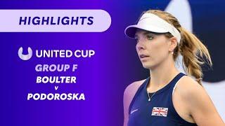 Katie Boulter (GBR) v Nadia Podoroska (ARG) - United Cup Highlights | Wide World of Sports