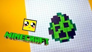 Рисуем по клеточкам-ЯЙЦО КРИПЕРА из MINECRAFT(minecraft egg CREEPER)PIXEL ART