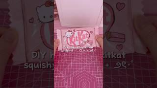 diy hello kitty kitkat squishy! #sanrio #hellokitty #diy #kawaii #asmr #craft #papercraft #kpop