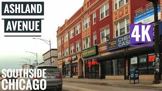 South Ashland Avenue: Driving in Southside Chicago: 4K: Streets of the Americas