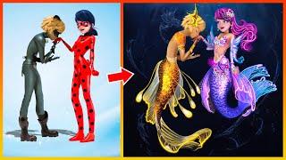 Miraculous Ladybug Glow Up Into Mermaid Princess - Miraculous Transformation | Fashion Wow