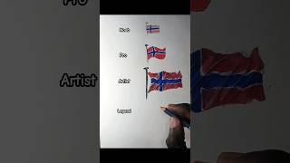 Draw Norway Flag! #drawing #tutorial #art #easydrawing #satysfying #shorts