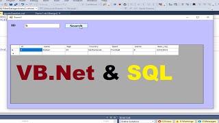 VB.net Tutorial:  Fill and Filter Datagridview with SQL database Using dataset