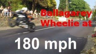 Big 180 mph Wheelie at Ballagarey.  Mike Booth ("Boothy") on the job!