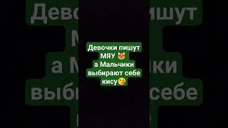 Девочки пишут МЯУ  а Мальчики выбирают себе кису