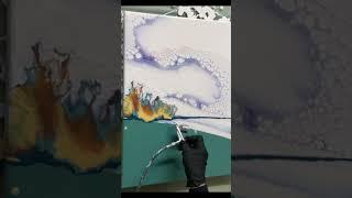"Reflection" Acrylic pour painting. Acrylic pouring abstract painting Easy abstract art