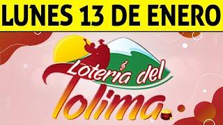 Resultados Lotería del TOLIMA Lunes 13 de Enero de 2025  PREMIO MAYOR 