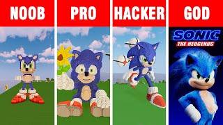 Minecraft NOOB vs PRO vs HACKER vs GOD: SONIC THE HEDGEHOG part 3 BUILD CHALLENGE in Minecraft