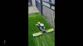 Guy Shows His RC Tractor Lawn-mower