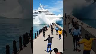 Cruise Ship Loses Control and Crashes into Dock During Failed Maneuver