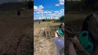 Sav smacking steel with a glock